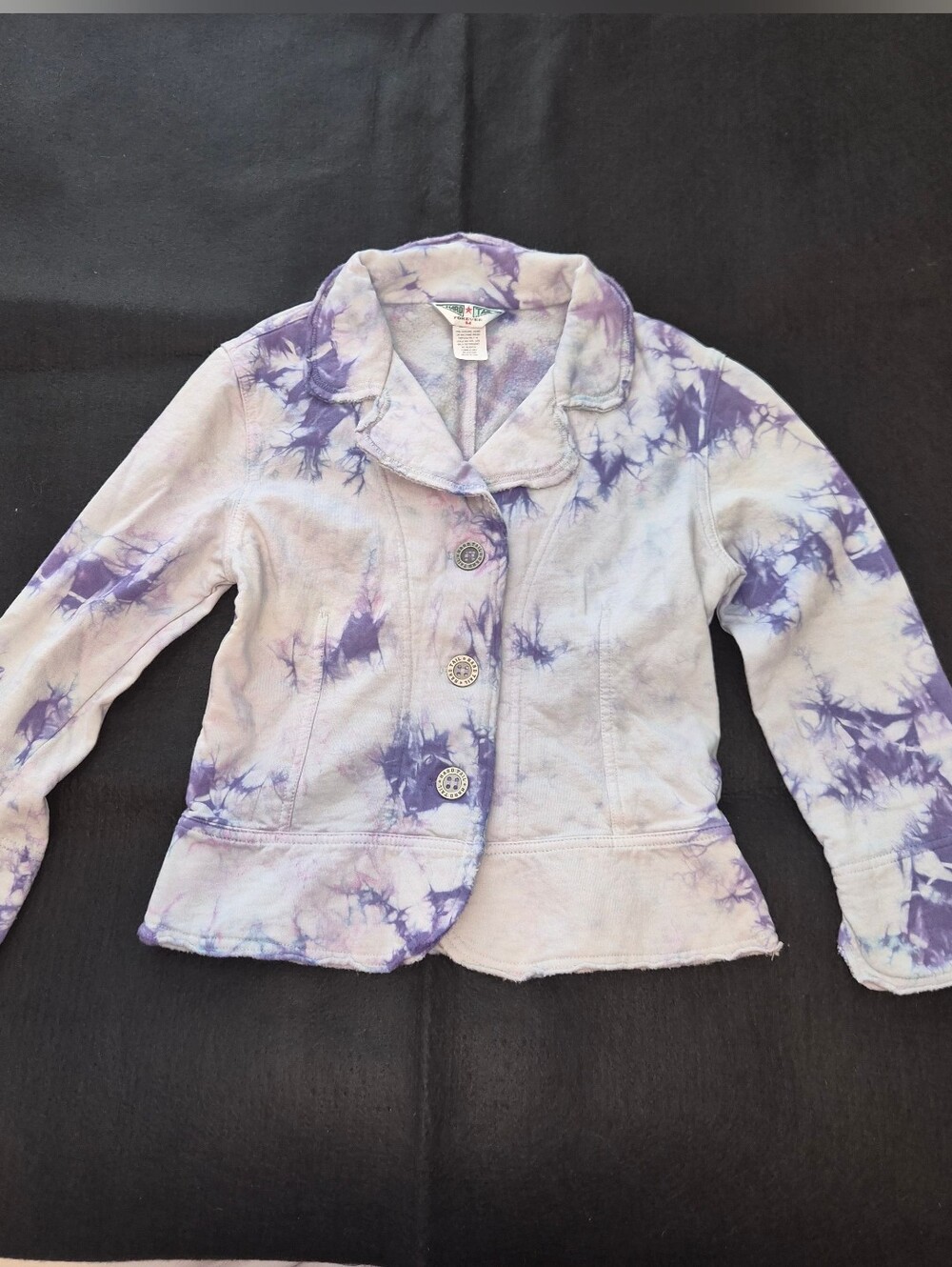Hard Tail Forever Purple Tie-Dye Cotton Jacket – Size Medium – Made in USA